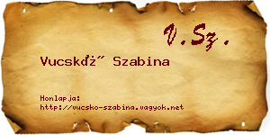 Vucskó Szabina névjegykártya